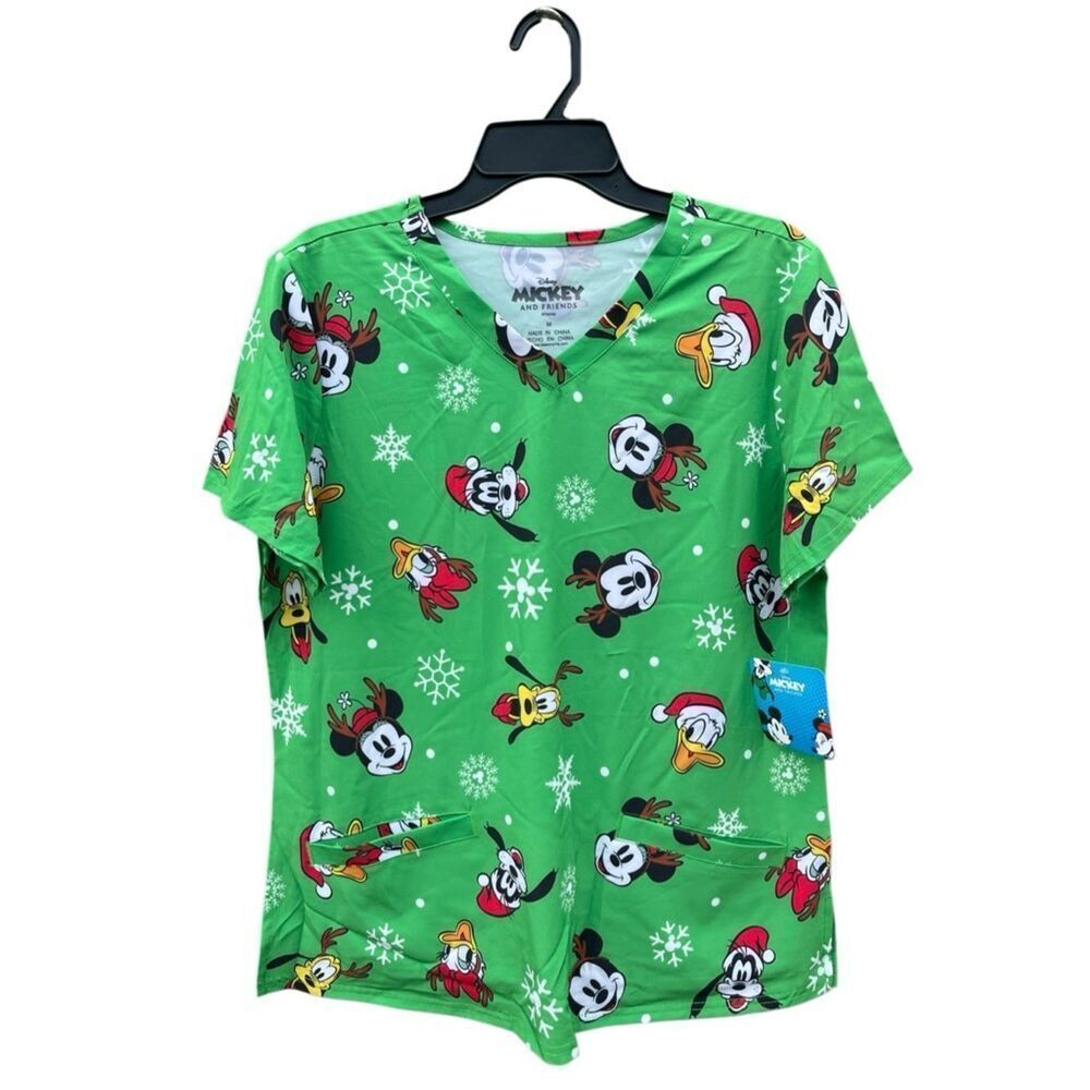Mickey Mouse Festive Scrub Top Size M